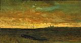 Edward Mitchell Bannister Famous Paintings - Sunset Scene